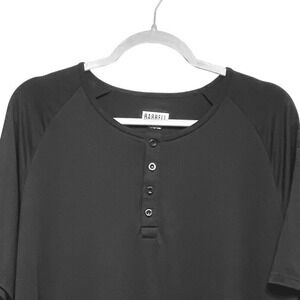 Barbell Henley T Shirt Short Sleeve Black XXXL Athletic Gym Workout Mens